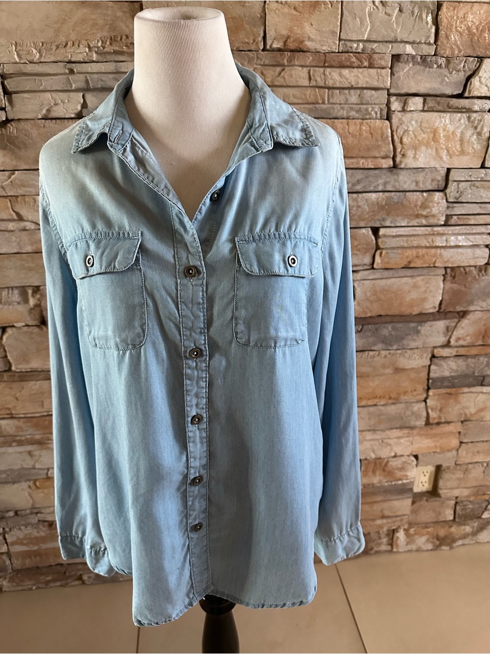 SO Perfectly Soft Perfectly You Chambray Button-up Shirt